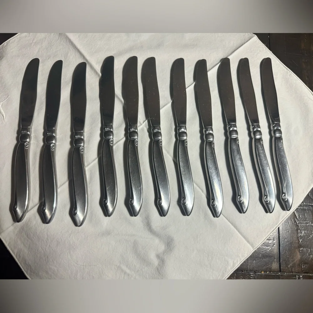 ONEIDA ONEIDACRAFT PREMIER WM A ROGERS SHORELINE STAINLESS FLATWARE 10 Knives